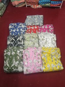 ผ้าเย็บผ้าคอตตอนพิมพ์ลายบล็อกมืออินเดียออร์แกนิกจำนวนมากสำหรับชุดเดรสและผ้าม่านสำหรับเด็กผู้หญิง - Product Image 5