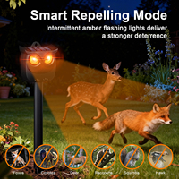 Répulsif solaire pour animaux, lumière LED clignotante extérieure, dispositif de lutte contre les nuisibles activé par le mouvement, pour jardin et cour, avec batterie rechargeable