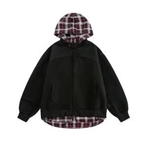 Sweat à capuche en flanelle réversible double couche de haute qualité pour hommes, style ample, lourd, à carreaux - Product Image 3