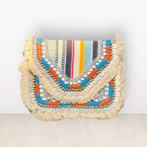 Sac à main en toile ethnique durable fait à la main avec fermeture éclair pour femmes, utilisation en extérieur - Product Image 1