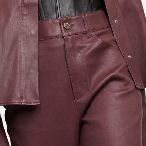 Pantalon en cuir pour femme, léger, tendance, pour l'hiver, coupe classique, imperméable, respirant, écologique, coupe-vent, décontracté - Product Image 6