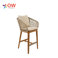 Ensemble de table et de chaises de jardin en teck personnalisé haut de gamme Li Young pour hôtel et usage en salle à manger