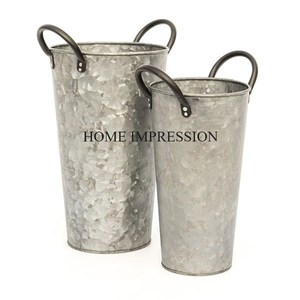 Jardinière d'intérieur pour mariage tenture murale pour décoration Pots de fleurs en métal de haute qualité jardinière couleur argent pour salon - Product Image 2