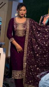 Conjunto de traje Salwar de algodón estampado con bloque de mano 2024 para mujer con ropa india y paquistaní Duppata de algodón puro Heavy Mal - Product Image 2