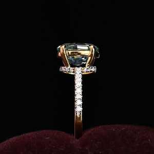 Anillo de Compromiso y Promesa de Alta Calidad, el Más Popular al por Mayor, Plata S925, Zafiro Corte Pera, Engaste de Garra, Circonita Blanca - Product Image 3