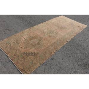 Vintage Classic Turkish <b>Rug</b> Beige 4.6 X 10.2ft Handmade Wool with Latex Backing Patchwork Pattern for Teen <b>Bedside</b> - Product Image 3