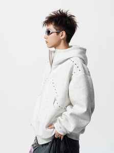 Vêtements pour hommes en gros, OEM, sweats à capuche à fermeture éclair avec strass, coupe régulière, sweats à capuche personnalisés, 100% coton, hiver - Product Image 6