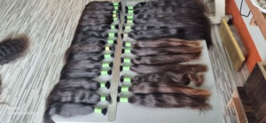 Vente en gros de haute qualité Ondulés Remy Extensions de cheveux humains vierges Single Drawn One Donor Indien Cheveux bruts Cheveux raides - Product Image 6
