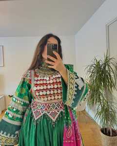 Dernière mode porter des vêtements femmes longue robe Maxi avec pompon personnalisé et broderie de pièces de monnaie traditionnelle afghane femmes robe Kuchi - Product Image 6