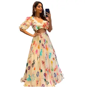 Готовая индийская Дизайнерская одежда Lehenga с дупаттой, жоржет с цифровым принтом, одежда для работы для вечеринки, одежда для женщин из Болливуда