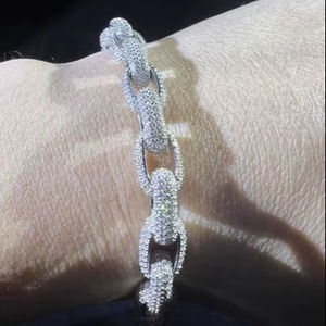 VVS Moissanite 925 Pulsera de plata esterlina 8MM 8 pulgadas Chapado en oro blanco - Product Image 1