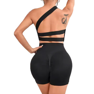 Ensembles de vêtements de sport 2 pièces solides avec logo personnalisé pour femmes - Product Image 3