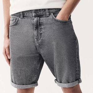 Pantalones cortos de mezclilla de verano para hombres con estilo, ropa de calle de aspecto informal OEM de algodón azul, pantalones cortos de mezclilla de alta calidad cómodos y de moda - Product Image 1