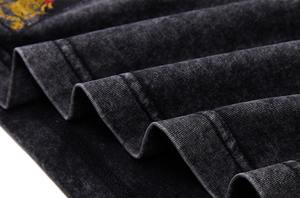 Washed Embroidered Lotus - Oriental Style <b>T</b>-<b>Shirt</b> <b>t</b> Casual <b>T</b> <b>Shirts</b> Comfortable Wear Latest Design Hot Selling Casual <b>T</b> <b>Shirts</b> - Product Image 3