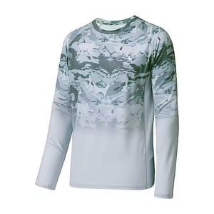 เสื้อยืดตกปลาแขนยาวผ้าโพลีเอสเตอร์ซับลิเมชัน100% สำหรับผู้ชายเสื้อตกปลาแห้งเร็วระบายอากาศได้ดี - Product Image 4