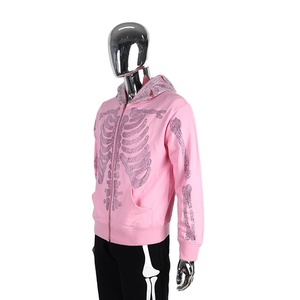 Sweat à capuche zippé intégral tendance pour homme, 480 GSM, en molleton de coton et polyester, avec masque intégré, style streetwear, épais, personnalisable OEM - Product Image 3