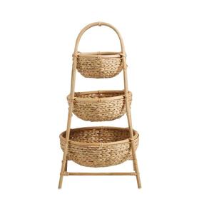 Carrito de servicio de ratán de diseño de inspiración vintage con artesanía artística y fácil movilidad ideal para invitados en casa - Product Image 3