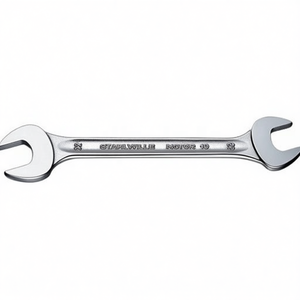 STAHLWILLE Chrome-Plated MOTOR Double Open-End <b>Wrench</b> 10 14 X 15 mm Length 190 mm 17mm Metric Size with 8mm Plum Blossom End - Product Image 3