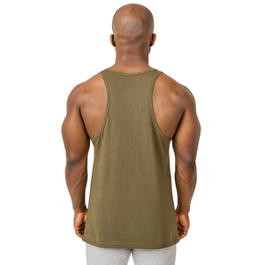 Mens Khaki Green Bodybuilding Stringer Tank Top <b>Muscle</b> <b>Fit</b> Sleeveless Gym <b>Vest</b> Workout Fitness Training Apparel - Product Image 2
