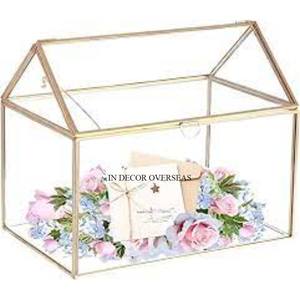 Vente chaude Heavy Duty Métal Plaqué Or Unique Designer Encadré Meilleure Qualité Boîte Acrylique Pour Carte D'invitation De Mariage Et Cadeau - Product Image 4