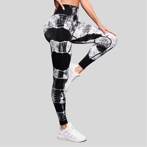 Vente chaude femmes Fitness Yoga Leggings haute qualité sans couture respirant Spandex/Polyester tissu taille moyenne Logo - Product Image 4