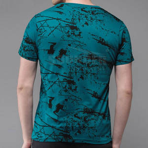 Nueva llegada de los hombres de verano de manga corta de cuello redondo camisetas cómodas de poliéster/algodón sublimación impresa con logotipo frontal - Product Image 2