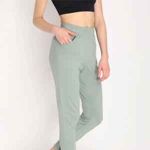 Cómodos pantalones de correr para mujer, pantalones de Jogger de cintura alta con cintura elástica y bolsillos, tela de secado rápido - Product Image 4