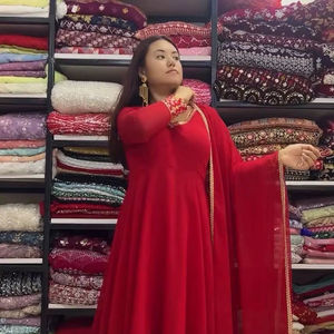 Heavy última fiesta boda desgaste nuevo diseñador Faux Georgette hermosa secuencia bordado trabajo vestido Palazzo con Dupatta - Product Image 1