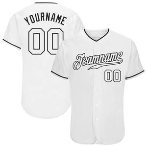 Blanc personnalisé-Maillot de baseball authentique noir - Product Image 1
