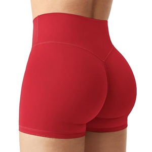 Shorts de yoga taille haute pour femme, effet ventre plat, froncé et liftant, en Spandex et Polyester extensibles et doux, pour l'entraînement et le fitness, Vêtements de sport 2026 - Product Image 3