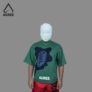 T-shirt Homme Coupe Boxy Oversize 100% Coton Écologique Respirant Manches Courtes Impression Réfléchissante Personnalisée - Product Image 1