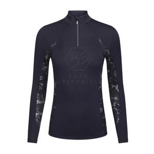 เสื้อขี่ม้าแขนยาวสำหรับผู้หญิงเสื้อสำหรับขี่ม้าเข้ารูปทันสมัยและยืดด้วยการออกแบบที่ทันสมัย - Product Image 1