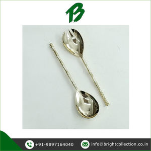 Juego de cubiertos de precio confiable de juego de ensalada con mango de diseño de bambú de buena calidad disponible con etiqueta privada personalizada - Product Image 2