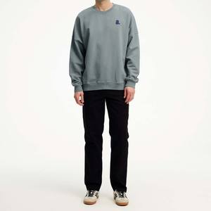 Sudadera de cuello redondo de corte regular con logotipo personalizado para hombre, diseño lavado con ácido, venta al por mayor, algodón liso, 380g, transpirable, Digital de invierno - Product Image 1