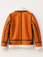 Blouson Bomber Homme en Cuir Véritable Écologique Imperméable Coupe-Vent avec Logo Personnalisé Doublure Sherpa Hiver Vêtement d'extérieur Streetwear Zippé