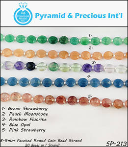 Green Strawberry Quartz Faceted Round Shape Coin Gemstone Bead Strand Loose Stone Beaded Strands <b>Bracelet</b> Making Gemstone Strand - Product Image 2