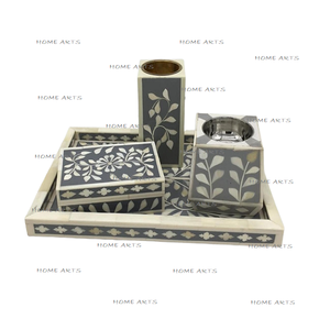 Brûleur de Bakhoor de travail de nacre avec boîte en bois et plateau Brûleur d'encens Mabkhar Brûleur d'encens pour la décoration intérieure - Product Image 4