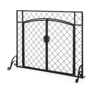 Écran de protection contre les étincelles en fil de fer plat élégant, garde-feu pour bébé, clôture de sécurité pour foyer, écran de protection contre le feu en fer forgé noir solide - Product Image 3