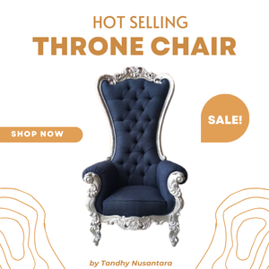 Chaises de trône roi et reine de qualité supérieure Chaises de trône en bois royal Design de luxe Prix de gros de l'Indonésie - Product Image 6