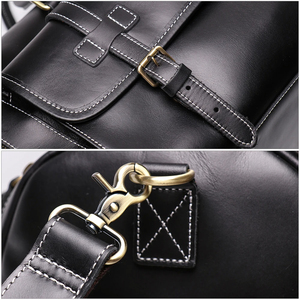 กระเป๋าทรงดัฟเฟิลหนังแท้แบบกำหนดเองกันน้ำมีซิปปิดใช้ซ้ำได้สำหรับสุดสัปดาห์กีฬายิม - Product Image 5