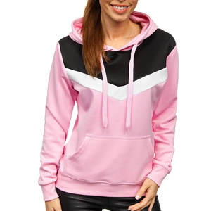 Pull-over pour femmes en coton 100% - Nouveau modèle - Hiver - Poids lourd - Couleurs contrastées - Manches longues - Grande taille - Votre propre logo - Vêtements de sport actifs - Product Image 6