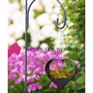 Mayorista Balcón Decoración Colgante Flor Maceta Barandilla Maceta Soporte Mate Negro Acabado Metal Hierro Pared Maceta Forma de corazón - Product Image 3