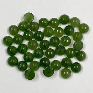 Piedras preciosas naturales de cabujón redondo de Jade nefrita, piedras preciosas Verdes Naturales, 3*3mm a 20*20mm, piedras preciosas sueltas con parte posterior plana, precios de fábrica - Product Image 4