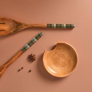 CUCHARA DE MADERA RESTO PRODUCTO DE ARTESANÍA Soporte de cocina de metal para espátulas Cucharas Pinzas Más - Product Image 1