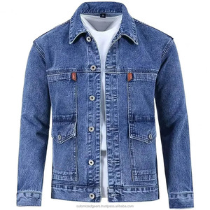 Top à la mode printemps manteau boutons automne veste manches longues couleur Pure automne Denim veste thermique hommes vestes - Product Image 1