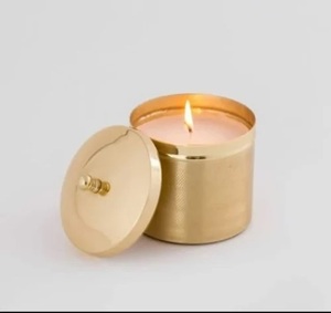 TQC <b>Unique</b> Design Golden Coated Candle Ja Handmade Eco-Friendly Light Weight Cylinder Candle Jar for Home Hotel Wedding Decor - Product Image 6
