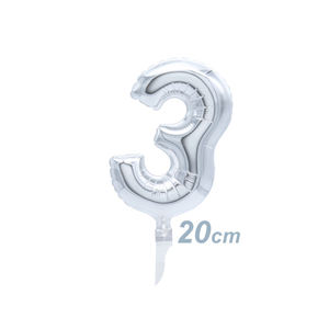 ลูกโป่งตัวเลขสีเงินขนาด7นิ้วแบบญี่ปุ่นสำหรับฉลองวันเกิด - Product Image 1