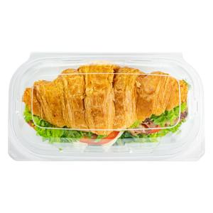 Caja de concha desechable con bisagras PET transparente de 9x5 pulgadas, contenedor de sándwich antivaho sin BPA, embalaje para impresión en relieve de alimentos - Product Image 1