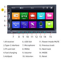 Autoradio universel 2 DIN 7 pouces avec écran tactile, Mirror Link/FM/TF/BT/MP5, lecteur audio pour voiture