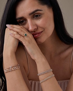 Pulsera de Lujo de Oro Sólido 14K con Diamantes Naturales de 1.85 Ct, Color G-H, Claridad VS-SI, Diseño Cubano de Eslabones, Disponible para Pedidos al por Mayor - Product Image 1